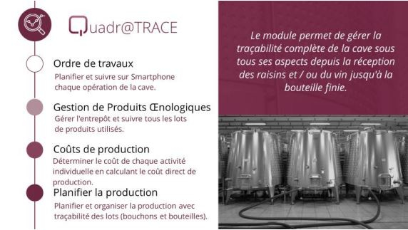 TROPHÉES D'ARGENT - Catégorie Vigne et Vin - Logiciel Quadr@ - Technologie 4.0 pour le vinicole / PARSEC